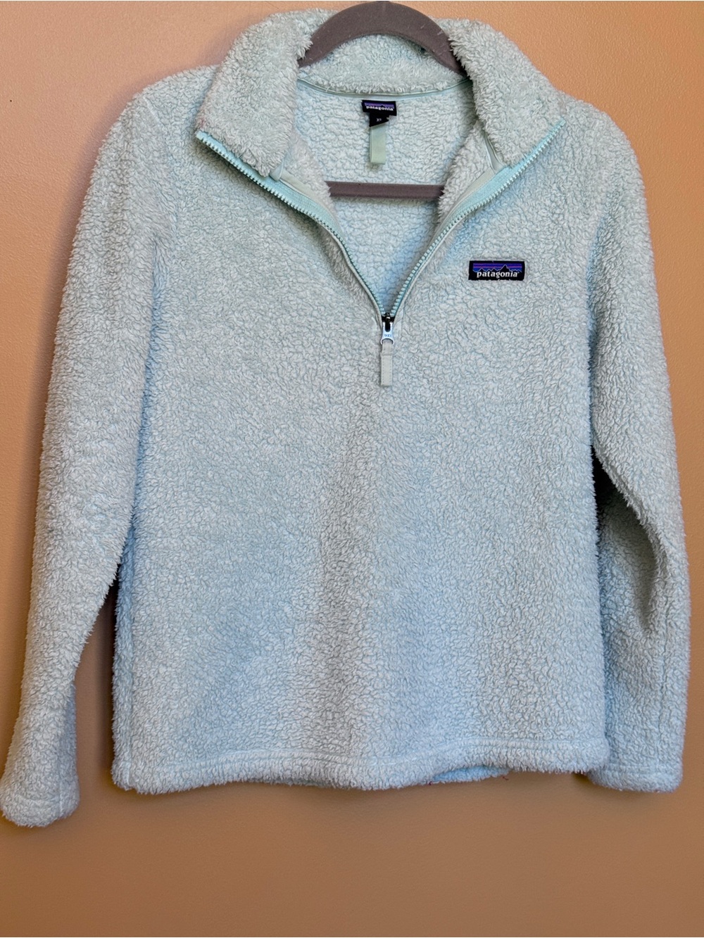 Patagonia Women's Pale Blue Sherpa 1/4 Zip Pullover